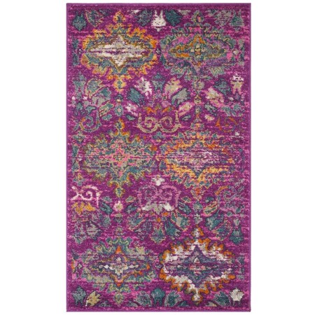 Safavieh 3 x 5 ft. Madison Power Loomed Small Rectangle Area Rug Fuchsia & Blue MAD144F-3